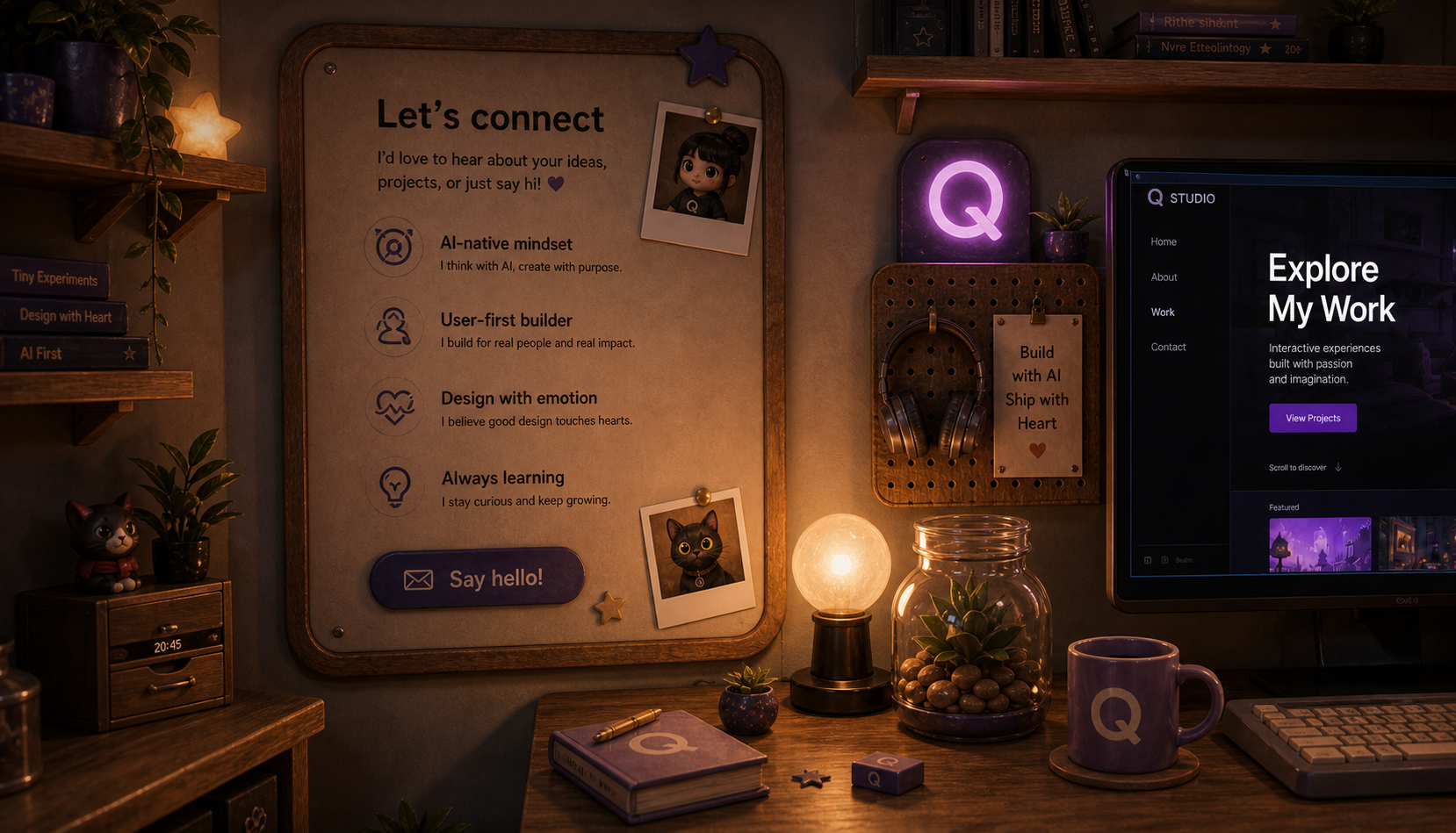 Q studio contact scene
